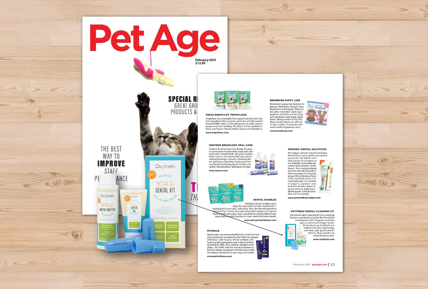 Oxyfresh Pet Dental Kit Featured in February 2021 Issue of Pet Age
