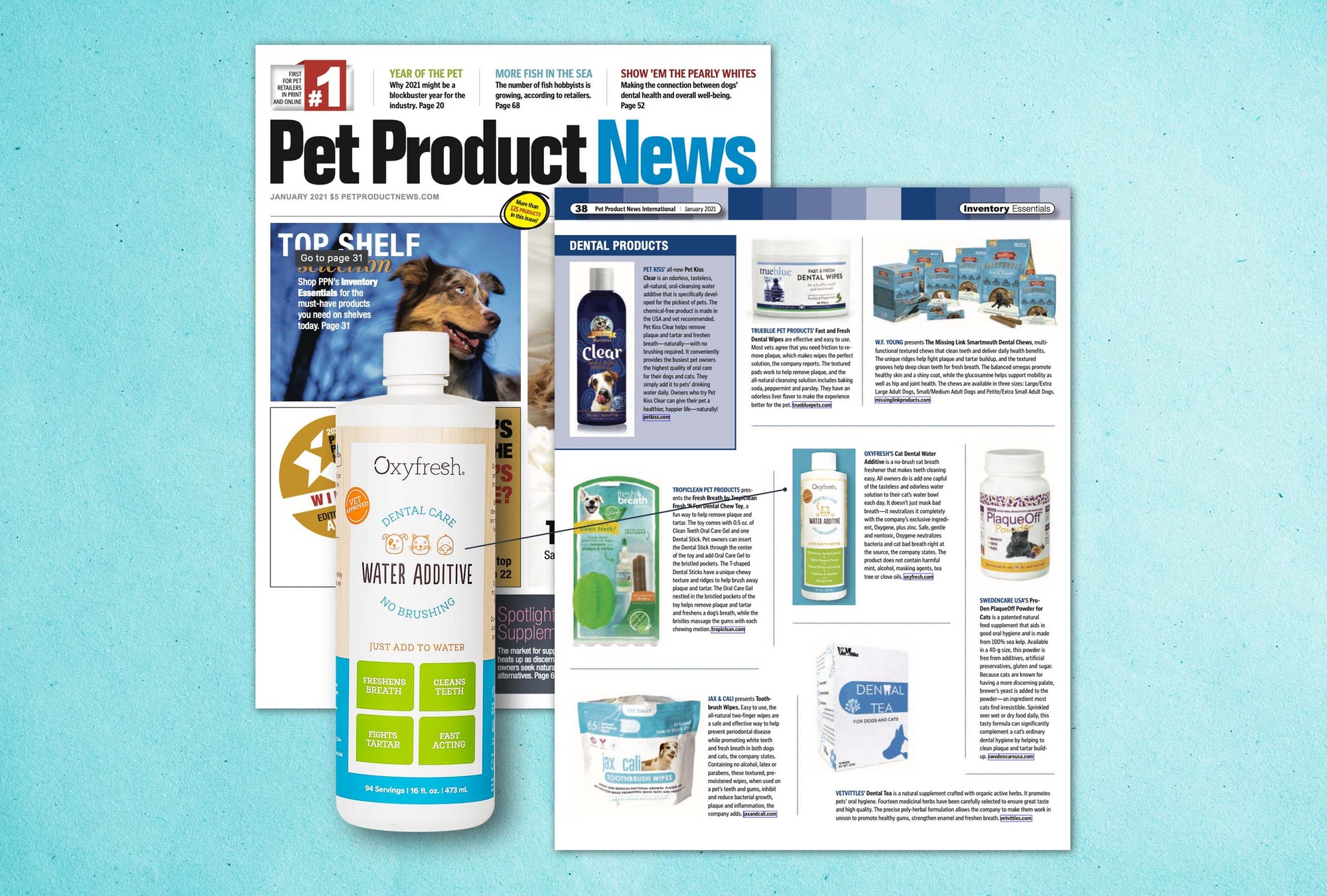 Oxyfresh Cat Dental Water Additive Featured in January 2021 Issue of Pet Product News