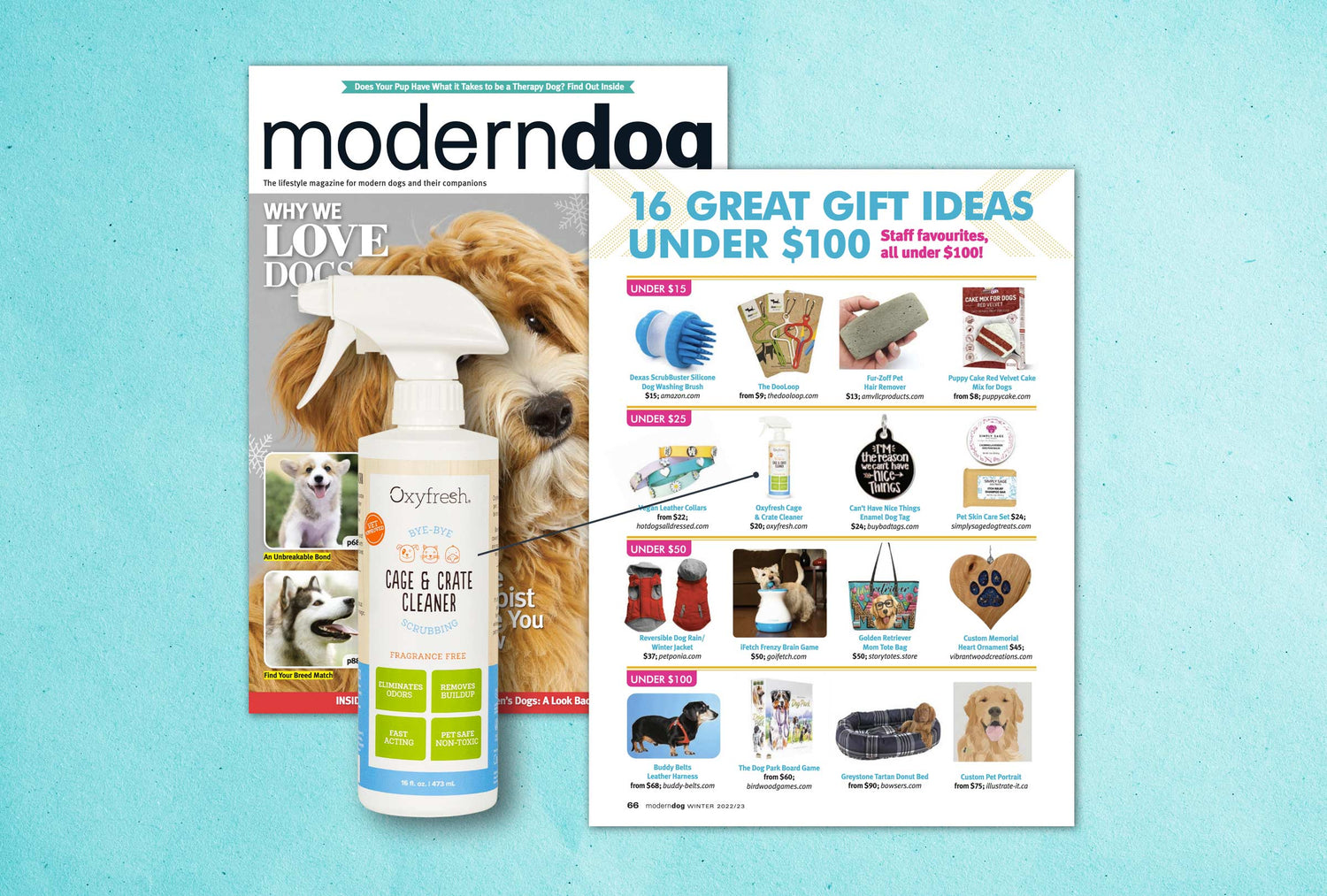 Oxyfresh Cage & Crate Cleaner Named a Top Gift Idea by Modern Dog 