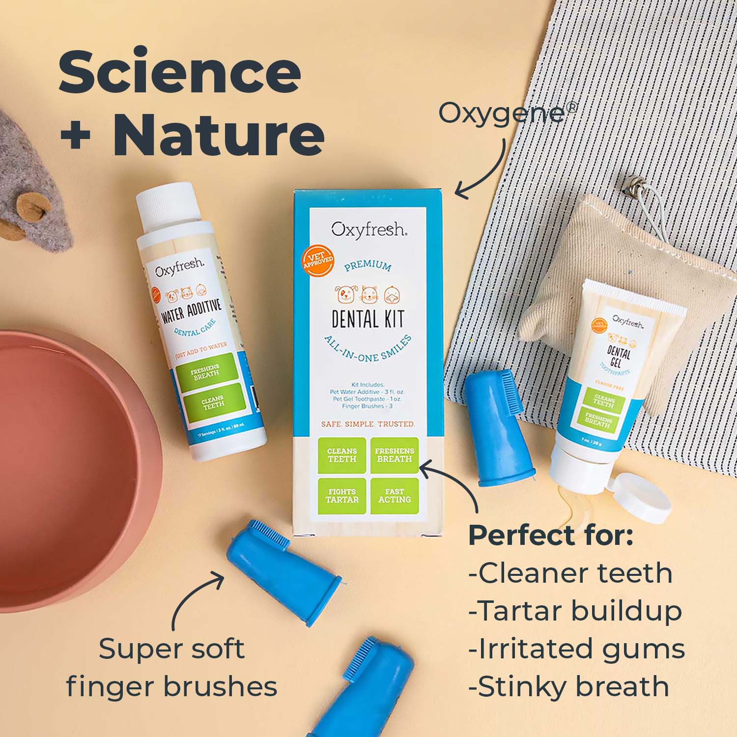 oxyfresh small pet dental kit is perfect for cleaner teeth tartar buildup irritated gums and stinky breath