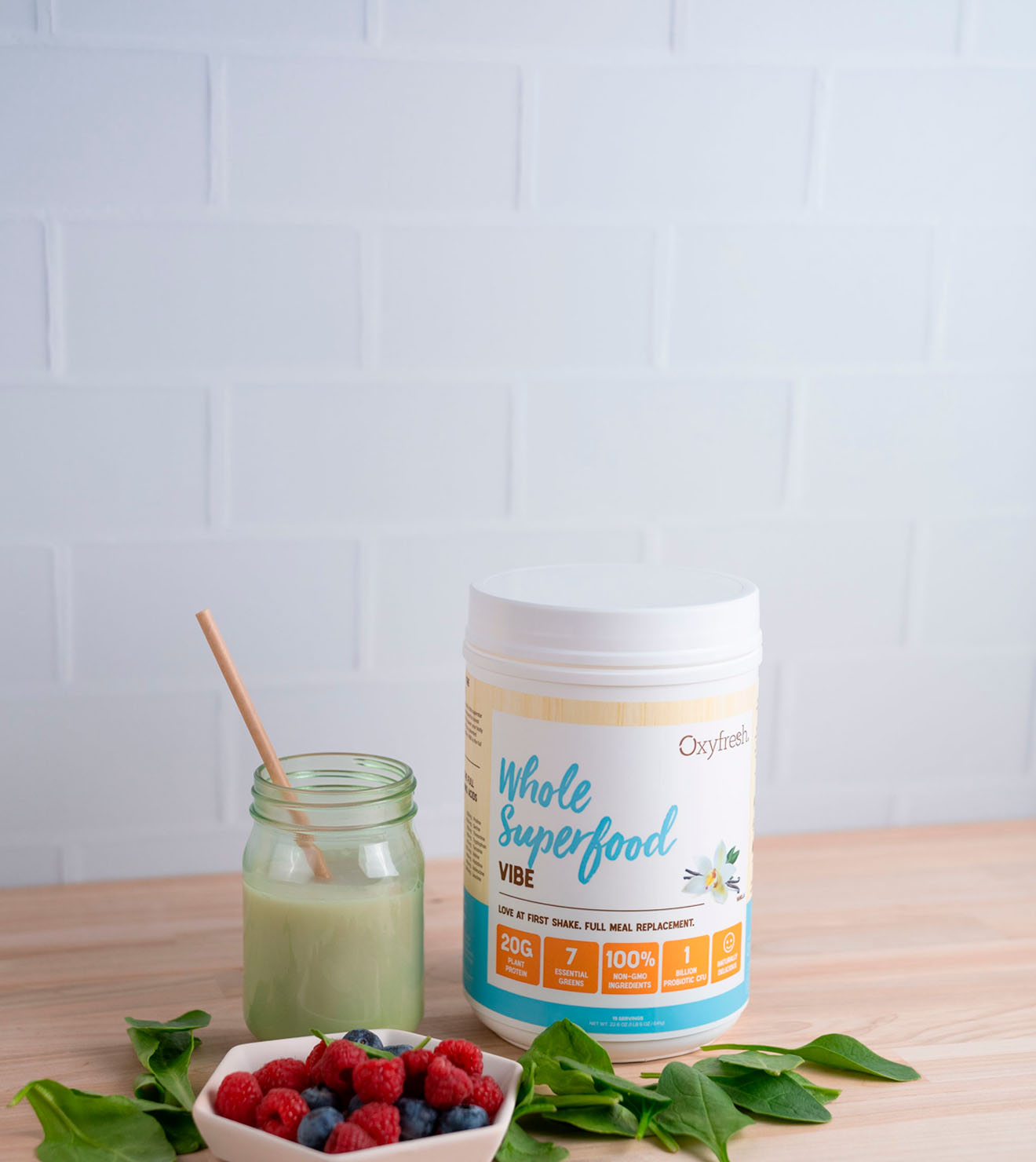 oxyfresh whole superfood vibe meal replacement shake vanilla vlavor 