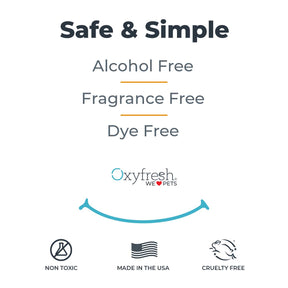 Oxyfresh cat water additive safe and simple alcohol free fragrance free dye free non toxic made in the usa cruelty free