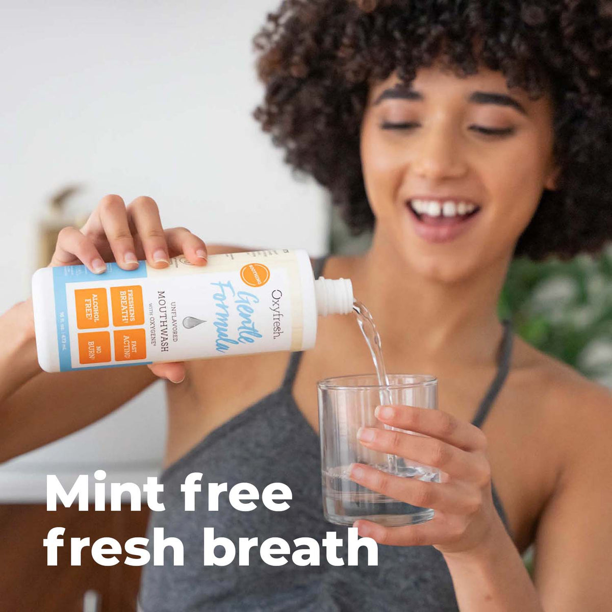 Gentle Unflavored Alcohol Free Mouthwash For Bad Breath From Oxyfresh