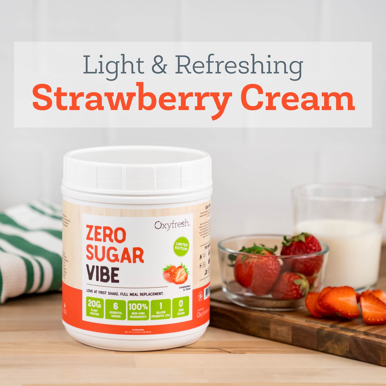 Strawberry Vibe Limited Edition Vegan Protein Powder | Sugar Free
